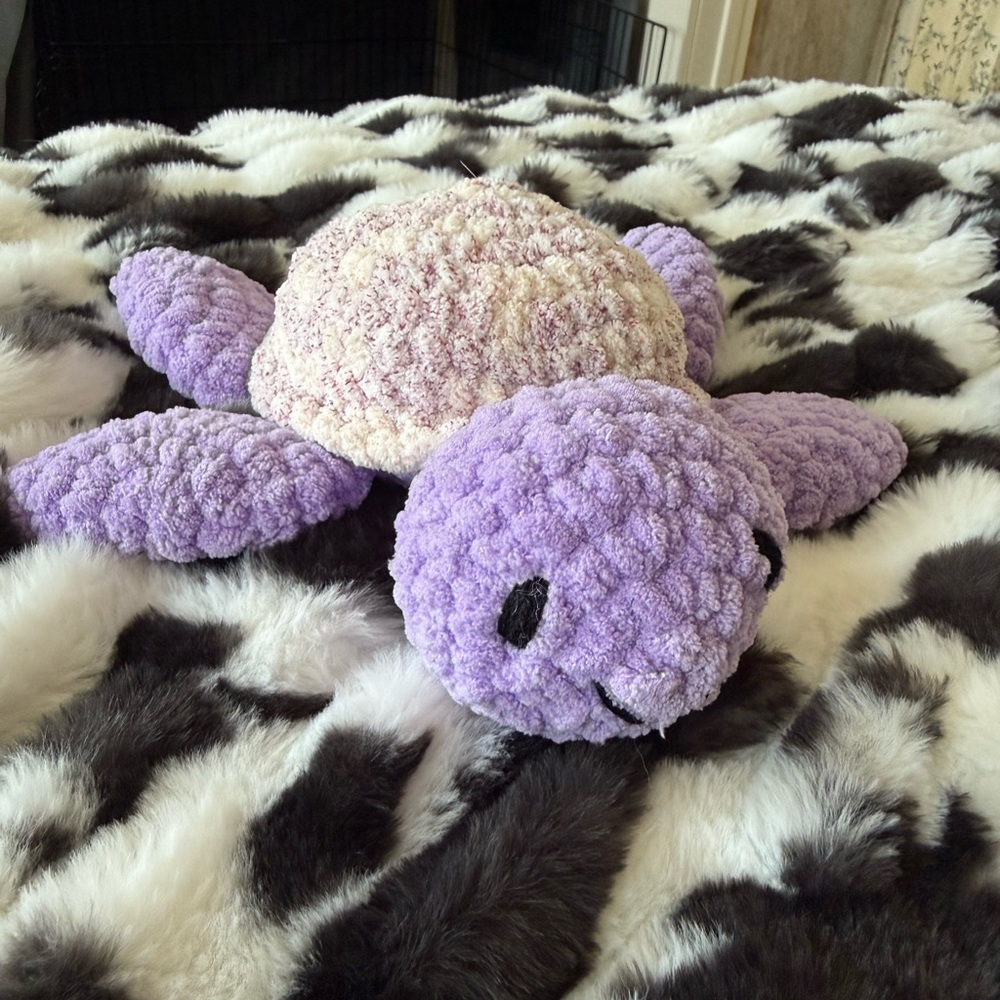Crochet Handmade Purple Turtle Plush